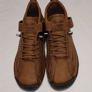 SPORT Brown Men's casual shoes breathable geniune leather shoes British style